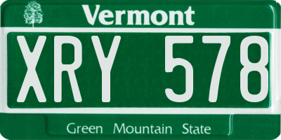 VT license plate XRY578