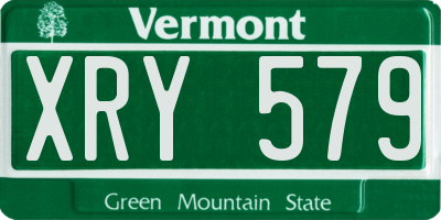 VT license plate XRY579