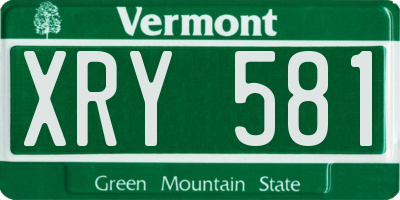 VT license plate XRY581