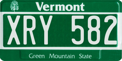 VT license plate XRY582