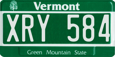 VT license plate XRY584