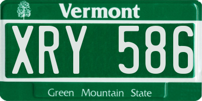 VT license plate XRY586