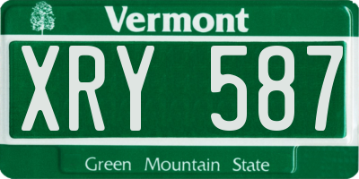 VT license plate XRY587