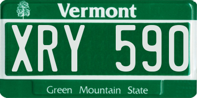 VT license plate XRY590