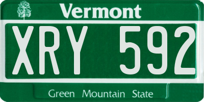 VT license plate XRY592