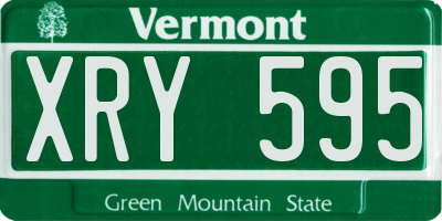VT license plate XRY595
