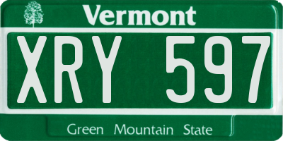 VT license plate XRY597