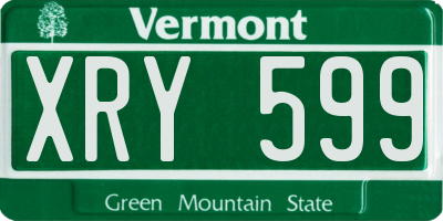 VT license plate XRY599