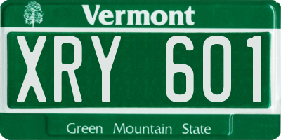 VT license plate XRY601