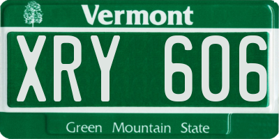 VT license plate XRY606