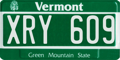 VT license plate XRY609