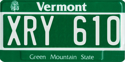 VT license plate XRY610