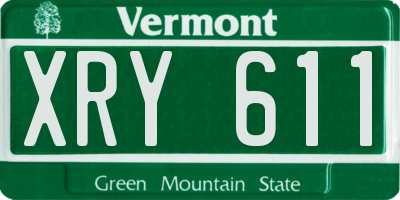 VT license plate XRY611