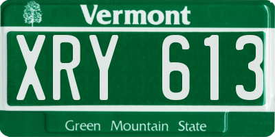 VT license plate XRY613