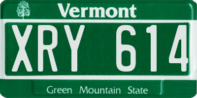 VT license plate XRY614
