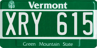 VT license plate XRY615
