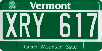 VT license plate XRY617