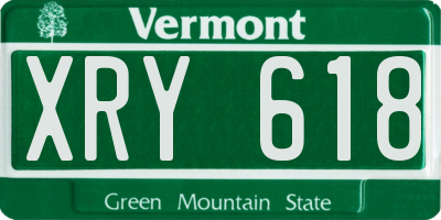 VT license plate XRY618
