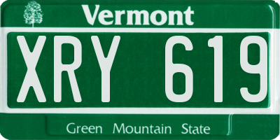VT license plate XRY619