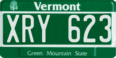 VT license plate XRY623