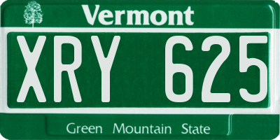 VT license plate XRY625
