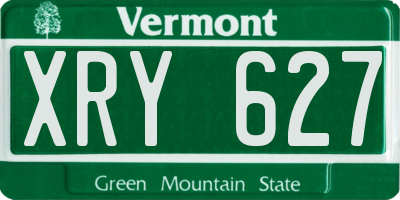 VT license plate XRY627