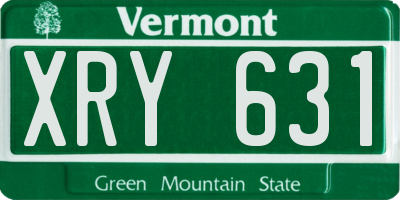VT license plate XRY631