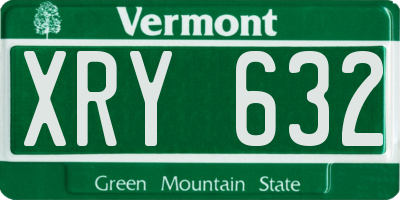 VT license plate XRY632