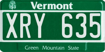 VT license plate XRY635