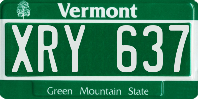 VT license plate XRY637