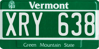 VT license plate XRY638