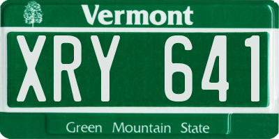 VT license plate XRY641