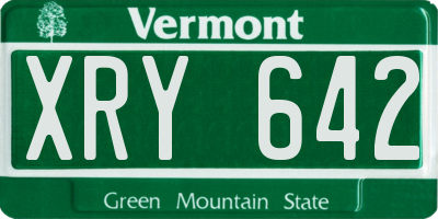 VT license plate XRY642