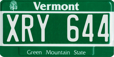 VT license plate XRY644