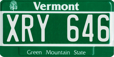 VT license plate XRY646