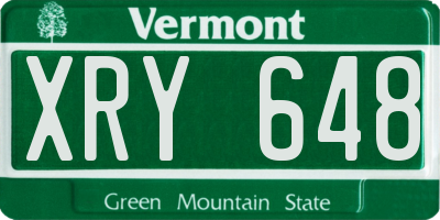 VT license plate XRY648
