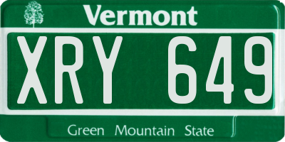 VT license plate XRY649