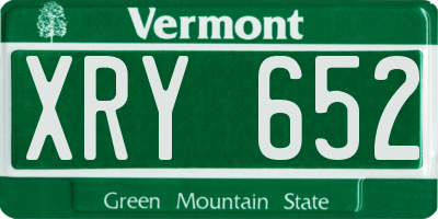 VT license plate XRY652