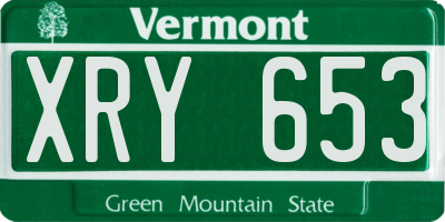 VT license plate XRY653