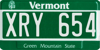 VT license plate XRY654