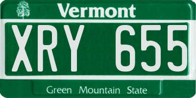 VT license plate XRY655