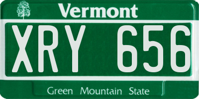 VT license plate XRY656