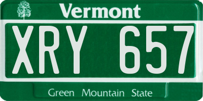 VT license plate XRY657