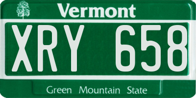 VT license plate XRY658