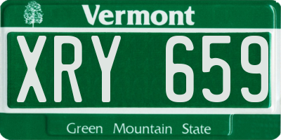 VT license plate XRY659