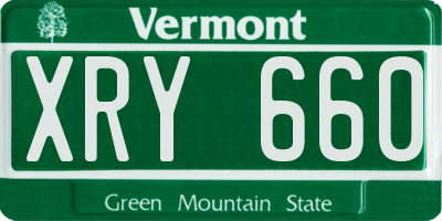 VT license plate XRY660