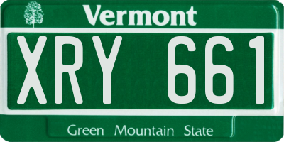 VT license plate XRY661