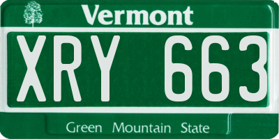 VT license plate XRY663