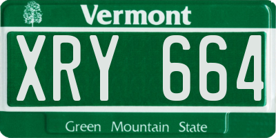 VT license plate XRY664