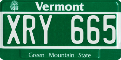VT license plate XRY665